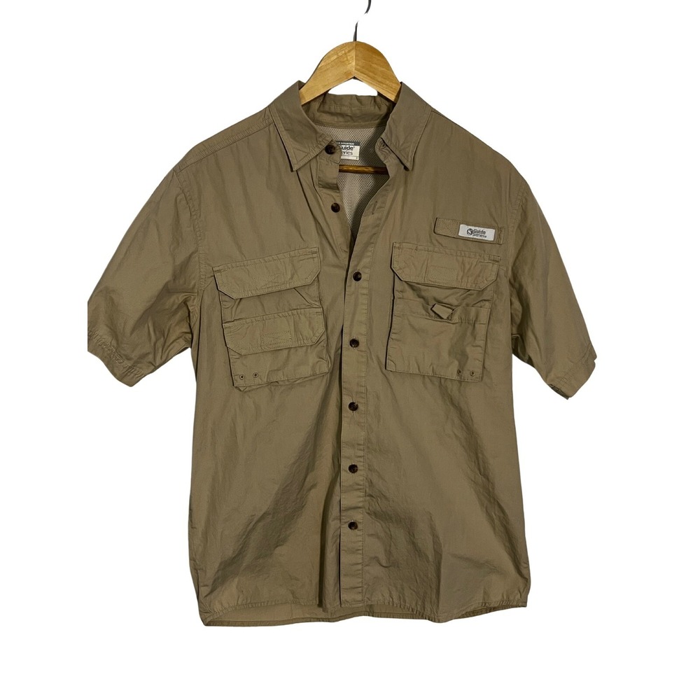 Guide Series Gander Mountain Men's Small Khaki Fishing Shirt Vented Safari Camp